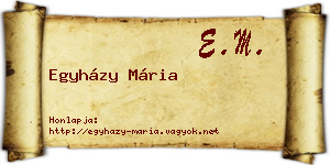 Egyházy Mária névjegykártya