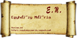 Egyházy Mária névjegykártya