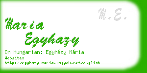 maria egyhazy business card