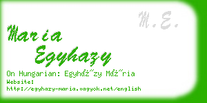 maria egyhazy business card